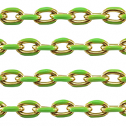 Stainless Steel - Rostfrei Stahl Schmuckzubeh&ouml;r Ankerkette Gliederkette Gold-green