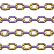 Stainless Steel - Rostfrei Stahl Schmuckzubeh&ouml;r Ankerkette Gliederkette Gold-purple