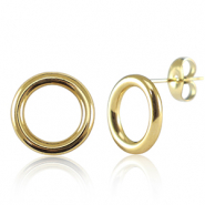 Ohrringe aus Stainless Steel - Rostfreiem Stahl 12mm Gold