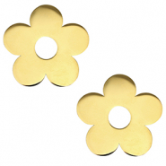Stainless Steel - Rostfrei Stahl Anh&auml;nger Blume Gold