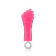 Resin Anh&auml;nger "Mano Fico" Neon pink-silver