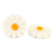 Muschel-Perlen S&uuml;&szlig;wasserperlmutts Blume White-yellow orange