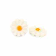 Muschel-Perlen S&uuml;&szlig;wasserperlmutts Blume White-yellow orange