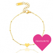 Armb&auml;nder aus Stainless Steel - Rostfreiem Stahl Ketten Herz &hearts; Gold