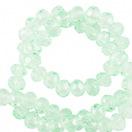 Top Glas Facett Perlen 6x4mm rondellen Soft mint green