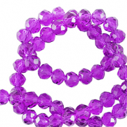 Top Glas Facett Perlen 4x3mm rondellen Tillandsia purple