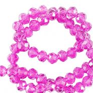 Top Glas Facett Perlen 4x3mm rondellen Neon pink