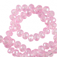 Top Glas Facett Perlen 4x3mm rondellen Azalea pink
