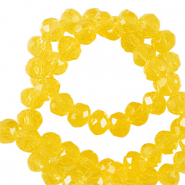 Top Glas Facett Perlen 4x3mm rondellen Freesia yellow