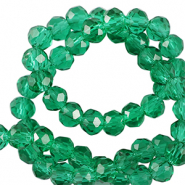 Top Glas Facett Perlen 3x2mm rondellen Eden green