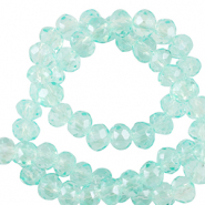 Top Glas Facett Perlen 3x2mm rondellen Light turquoise blue