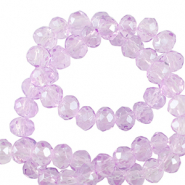 Top Glas Facett Perlen 3x2mm rondellen Light orchid purple