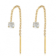 Ohrringe aus Stainless Steel - Rostfreiem Stahl Zirconia Gold