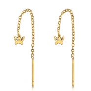 Ohrringe aus Stainless Steel - Rostfreiem Stahl Butterfly Gold