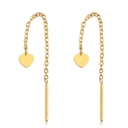 Ohrringe aus Stainless Steel - Rostfreiem Stahl Herz Gold