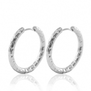 Ohrringe aus Stainless Steel - Rostfreiem Stahl Creolen 23mm Silver