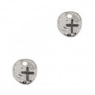 Metall Anh&auml;nger DQ irregular Kreuz Antik silber (Nickelfrei)