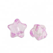 Acryl Perlen Stern Rose purple transparent