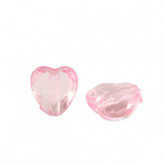 Acryl Perlen Herz Pink transparent