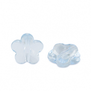 Acryl Perlen Blume Aquamarine blue transparent