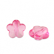 Acryl Perlen Blume Magenta pink transparent
