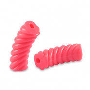 Tube Acrylperlen Twisted Neon coral red