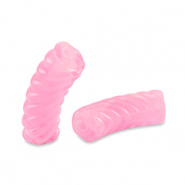 Tube Acrylperlen Twisted Transparent pink