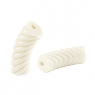 Tube Acrylperlen Twisted Off white