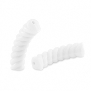 Tube Acrylperlen Twisted White