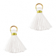 Perlen Quaste 2cm Gold-white