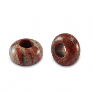 Natursteinperlen Granit Rondell 14mm Burgundy red