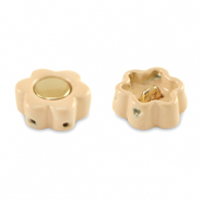 Tile beads Blume Apricot beige-gold