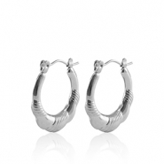 Ohrringe aus Stainless Steel - Rostfreiem Stahl Creolen 20mm Silver