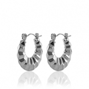 Ohrringe aus Stainless Steel - Rostfreiem Stahl Creolen 20mm Silver