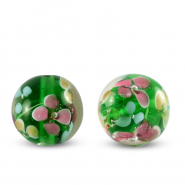 Glasperlen 14mm Transparent-green
