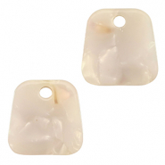Resin Anh&auml;nger Trapez Pearl white-pink