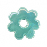DQ Griechische Keramik Perlen Blume Turquoise