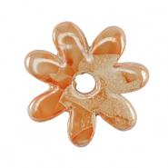 DQ Griechische Keramik Perlen Blume Orange