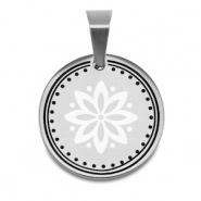 Stainless Steel - Rostfrei Stahl Anh&auml;nger Blume Silber