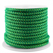 Trendy Kordel 3mm Emerald green-gold