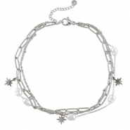 Fusskettchen aus Stainless Steel - Rostfreiem Stahl Pearl Silver-white