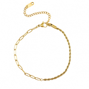 Armb&auml;nder aus Stainless Steel - Rostfreiem Stahl Twisted & Straight Gold