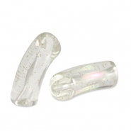 Tube Acrylperlen Transparant glitter-AB coating