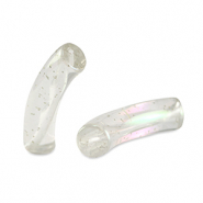 Tube Acrylperlen Transparant glitter-AB coating