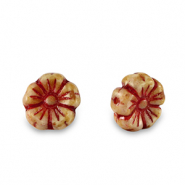 B&ouml;hmische Perlen Blume 7mm Red-almond brown