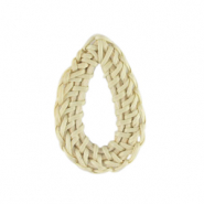 Rattan Anh&auml;nger Tropfen Natural white