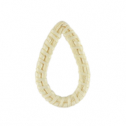 Rattan Anh&auml;nger Tropfen Natural white