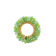 Stainless Steel - Rostfrei Stahl Anh&auml;nger Facett 26mm Green-gold