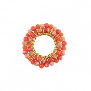 Stainless Steel - Rostfrei Stahl Anh&auml;nger Facett 26mm Orange-gold