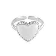 Ringe aus Stainless Steel - Rostfreiem Stahl Herz Silber
